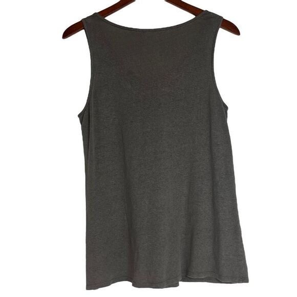 Eileen Fisher Womens 100% Linen V-Neck Knit Tank Top Gray Size Petite Medium - Picture 10 of 16
